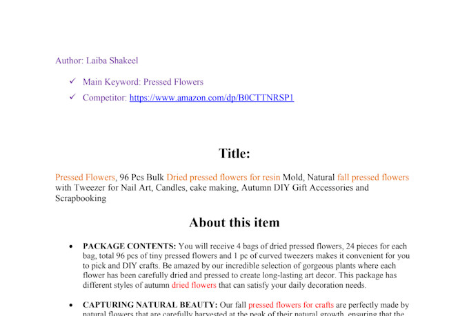 do amazon listing copywriting and SEO optimization of content and description